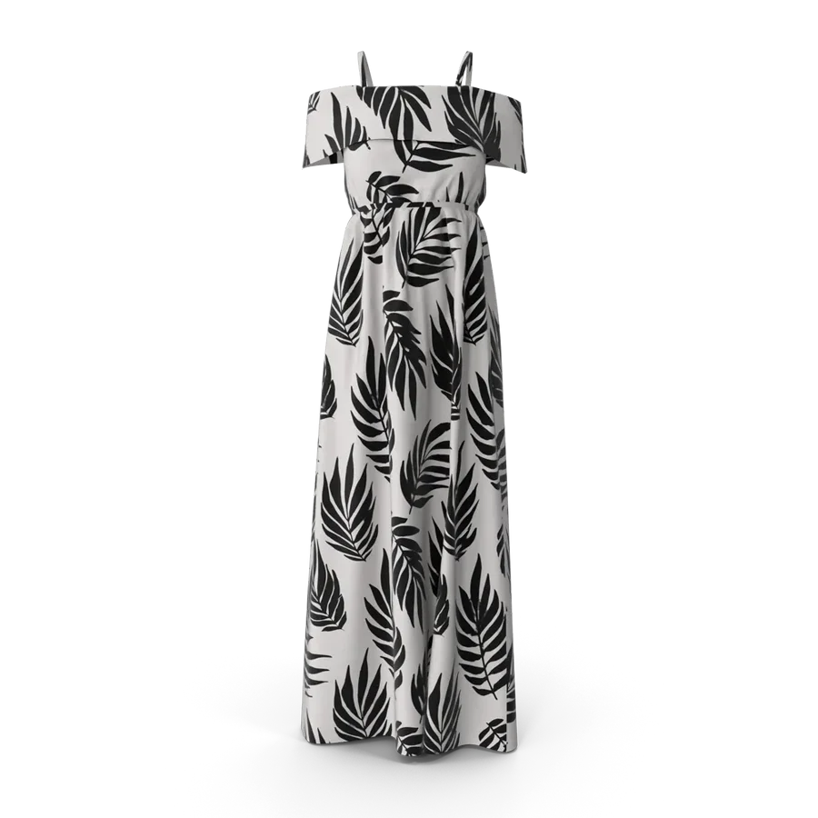Palm Print Maxi Dress