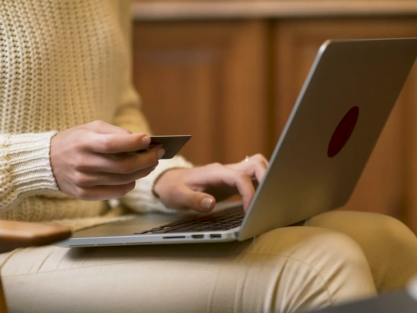 Customer paying online with a card